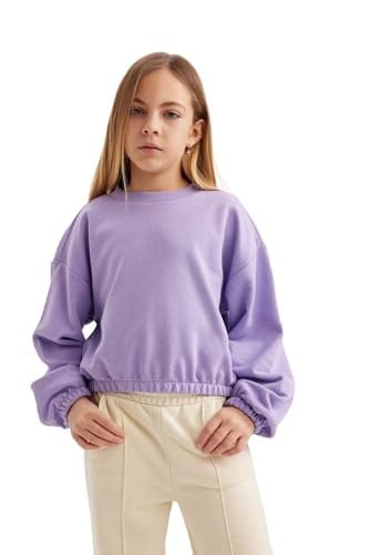 DeFacto Kız Çocuk Regular Fit Bisiklet Yaka Sweatshirt