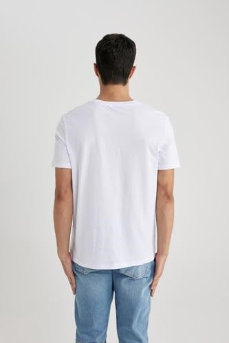 DeFacto Sevgililer Günü Unisex Kısa Kollu T-Shirt Üniseks Yetişkin Beyaz
