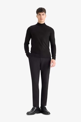 DeFacto Slim Fit Dar Kesim Balıkçı Yaka Basic Düz Triko Kazak
