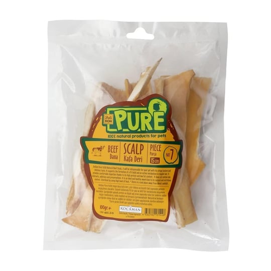 Deli Bon Kurutulmuş Parça Dana Kafa Derisi Köpek Ödül Maması 1 Cm 100 Gr