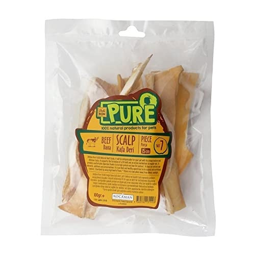 Deli Bon Kurutulmuş Parça Dana Kafa Derisi Köpek Ödül Maması 1 Cm 100 Gr