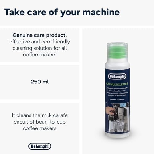 DeLonghi Original Eco MultiClean DLSC550 süt sistemini temizlemek için tam otomatik kahve makineleri için temizleme maddesi, dış yüzeyler ve kahve makinesinin tüm çıkarılabilir parçaları için de etki