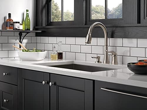 Delta 16970-Sssd-DST Single Handle Pull-Down Kitchen musluk with sıvı sabun dispenseri, paslanmaz by Delta musluk