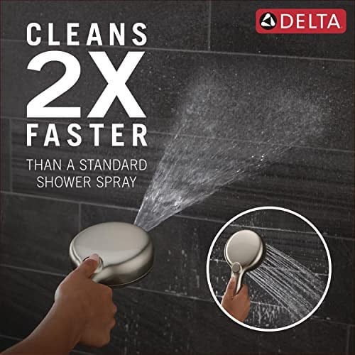 Delta Faucet ProClean Fırçalı Nikel Duş Başlığı, Elde Taşınabilir, Yüksek Basınçlı Püskürtmeli Duş Başlığı, El Duş Başlığı, 6 Püskürtme Ayarı, SpotShield Fırçalanmış Nikel 75740SN