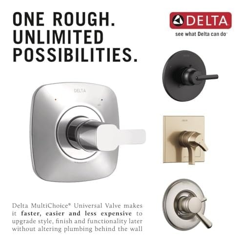 Delta Faucet R10000-UNBX MultiChoice Evrensel Küvet ve Duş Vanası Gövdesi, Küvet Bataryası Trim Kitleri için, Siyah