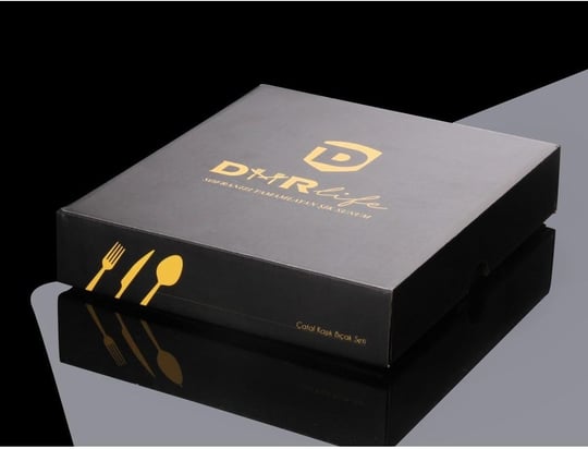 Demir Çeyiz Elit 6 Parça Siyah Gold Yemek Bıçak