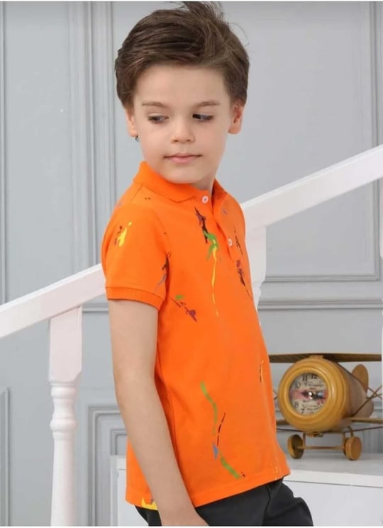 DEMOİSELLE ERKEK ÇOCUK POLO YAKA T-SHİRT TURUNCU 5-6 Yaş