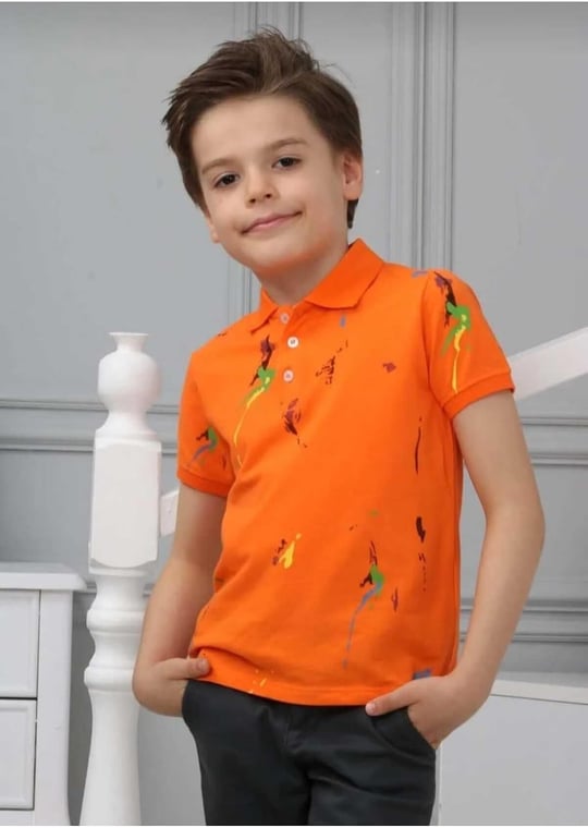 DEMOİSELLE ERKEK ÇOCUK POLO YAKA T-SHİRT TURUNCU 9-10 Yaş
