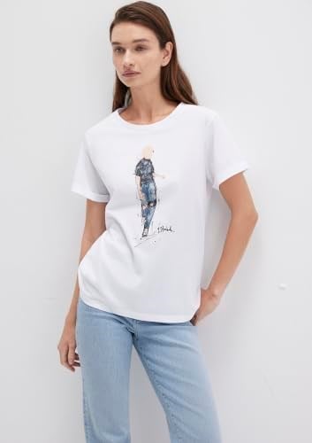 Denim Baskılı Beyaz İstanbul Tişört Regular Fit/Normal Kesim 1610222-620