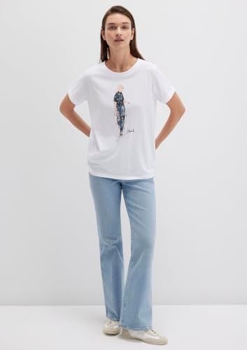 Denim Baskılı Beyaz İstanbul Tişört Regular Fit/Normal Kesim 1610222-620