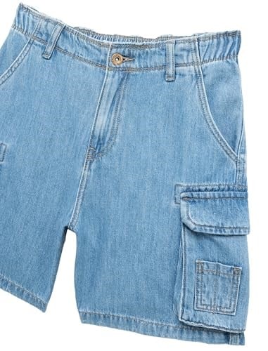 Denim Kargo Bermuda Şort Cepli Standart Bel