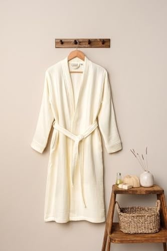 DENİZLİ CONCEPT Unisex Kimono 4 Kat Müslin Bornoz