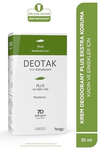 Deotak Plus Ekstra Koruma 7 Güne Kadar Etkili Krem Deodorant 35 ml