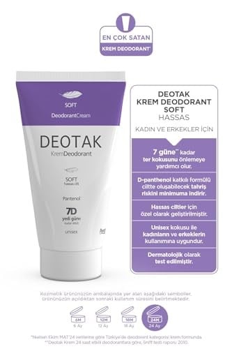 Deotak Soft Hassas Koruma 7 Güne Kadar Etkili Krem Deodorant 35 ml