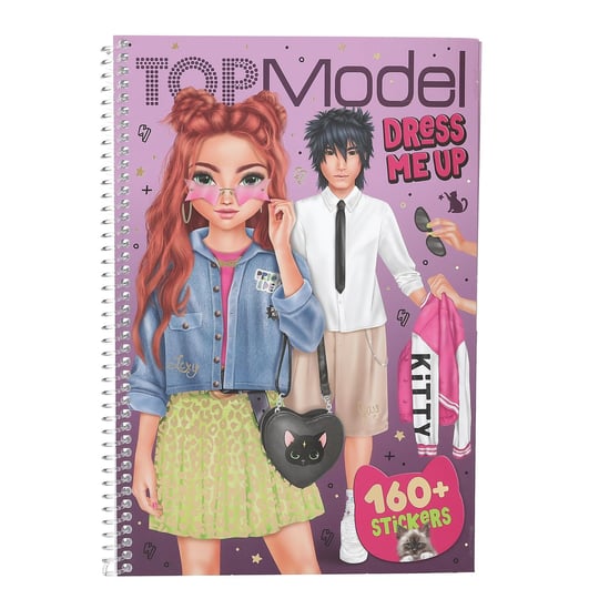 Depesche 13387 TOPModel Rebel Kitty Kitap Beni Giydir 20 Sayfa Önceden Basılmış Kendin Yap Desen Desenleri, 7 Yaprak Çıkartma, Çok Renkli, Tek Beden