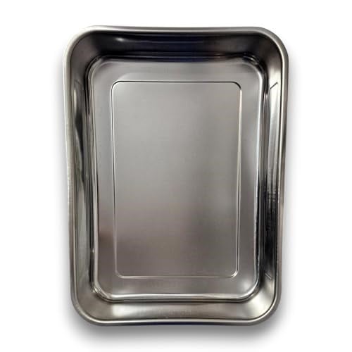 Derin Fırın Tepsisi Yoğurt Mayalama Paslanmaz Çelik Çok Amaçlı Dikdörtgen Metal Tava Saklama Kabı (36,5x26,5x6,5 cm, 304 (18/10) Kalite, Makinede Yıkanabilir, Gıdaya Uygun, Kolay Temizlenebilir)