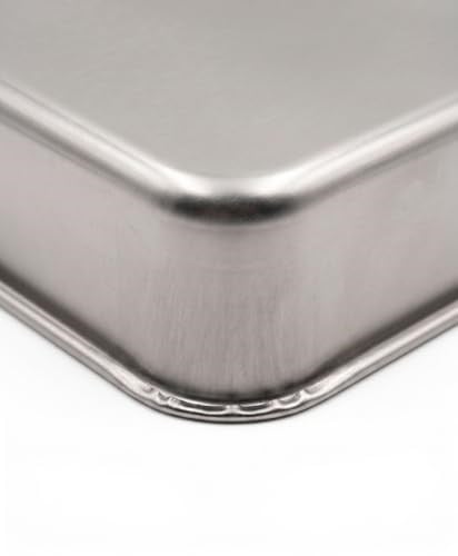 Derin Fırın Tepsisi Yoğurt Mayalama Paslanmaz Çelik Çok Amaçlı Dikdörtgen Metal Tava Saklama Kabı (36,5x26,5x6,5 cm, 304 (18/10) Kalite, Makinede Yıkanabilir, Gıdaya Uygun, Kolay Temizlenebilir)