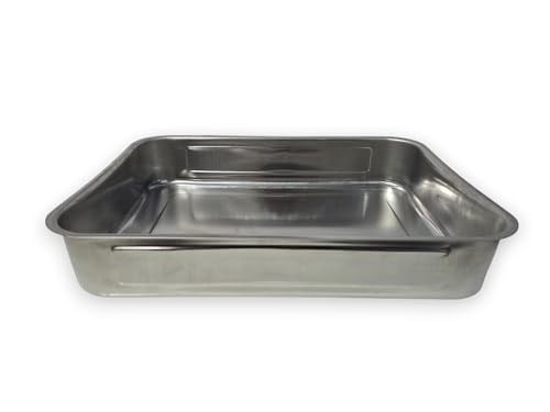 Derin Fırın Tepsisi Yoğurt Mayalama Paslanmaz Çelik Çok Amaçlı Dikdörtgen Metal Tava Saklama Kabı (36,5x26,5x6,5 cm, 304 (18/10) Kalite, Makinede Yıkanabilir, Gıdaya Uygun, Kolay Temizlenebilir)
