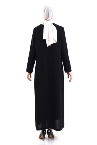 Derin Store Biye Taşlı Ferace 23315-23 Siyah