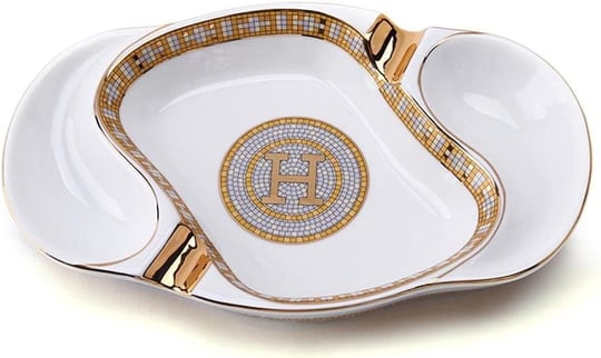Dermes Gold Mosaic Porselen Puro ve Pipo Küllüğü 2li Altın İşlemeli Klasik Tarz