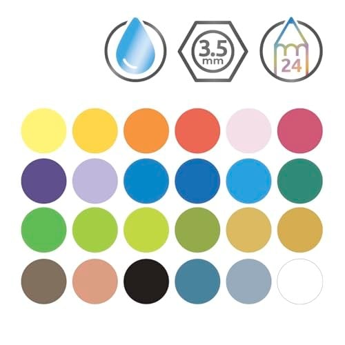 Derwent Watercolour Serisi Sulandırılabilir Kuru Kalem Seti - 24 Renk Metal Kutulu