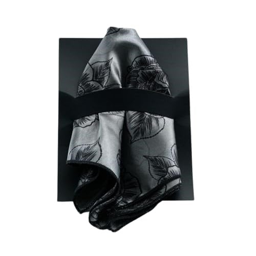 Desenli Renkli Baskılı Unisex Mendil - Gri Çiçek Desenli, Hediye Kutulu, Özel Gün Aksesuarı Tek Beden