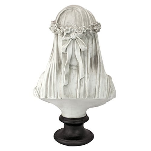 Design Toscano Örtülü bakire büstü, ölçüler: 22,8 cm x15,2 cm x35,5 cm