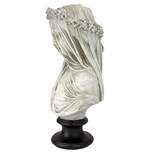 Design Toscano Örtülü bakire büstü, ölçüler: 22,8 cm x15,2 cm x35,5 cm
