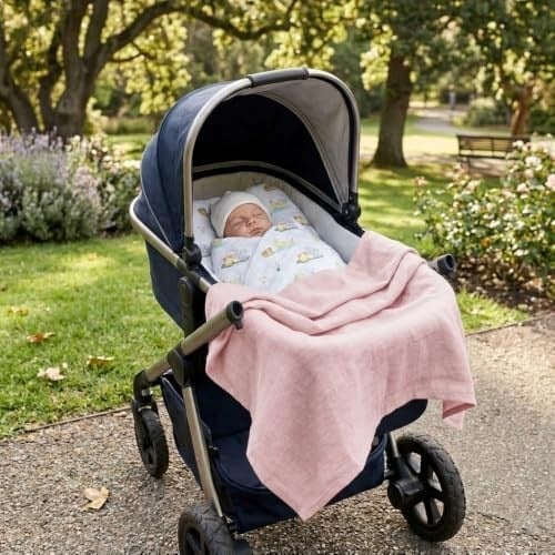 DEUX LAPINS% 100 Pamuk 3lü Müslin Bebek Örtüsü Iconıque Lapin & Petits Canetons & Innocent Pink 100x100 THROW3PACK1004