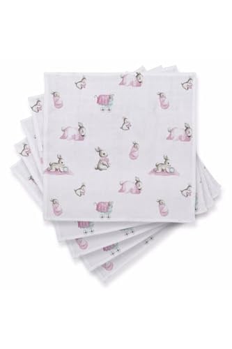DEUX LAPINS% 100 Pamuk Müslin bebek Omuz Bezi – 5’li Bébé Lapin rose CLOTHMP3519