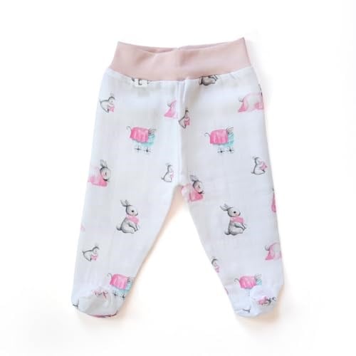 DEUX LAPINS% 100 Pamuk Müslin Patikli Alt 3’lü Set – Bébé Lapin Rose YNDGNALT-1018