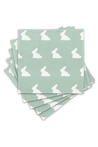 DEUX LAPINS%100 Pamuk Müslin Bebek Omuz Bezi 5li - Mono Lapin Matcha Green OMZBEZ-05L-000MHG