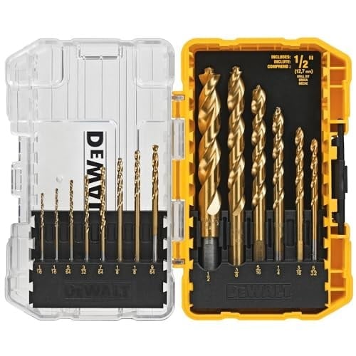 DEWALT DW1354 14 parçalı titanyum matkap ucu seti, gümüş,