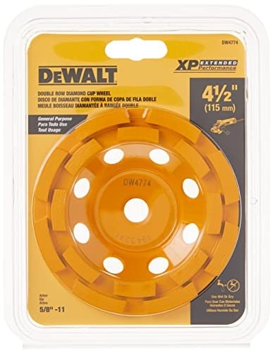 DEWALT DW4774 Taşlama Tekerleği, Çift Sıralı Elmas Bardak, 11.4 cm