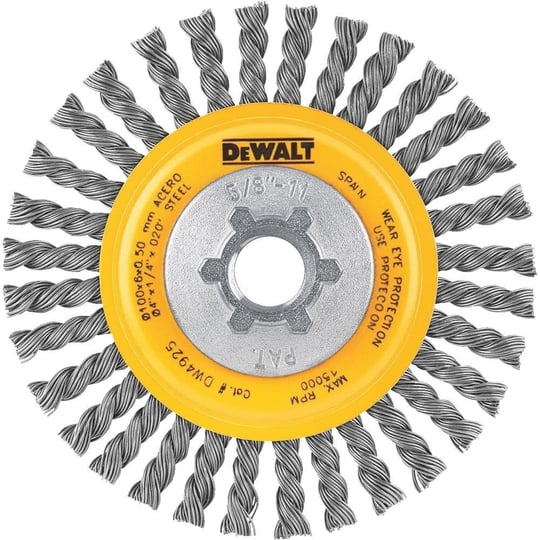 DEWALT DW4925 4-Inch Stringer Bead Wire Wheel/Carbon Steel 5/8-Inch-11 Arbor .020-Inch