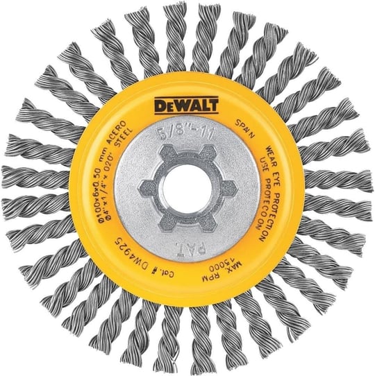 DEWALT DW4925 4-Inch Stringer Bead Wire Wheel/Carbon Steel 5/8-Inch-11 Arbor .020-Inch