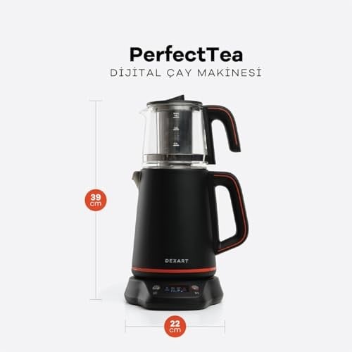Dexart DX-1321-BL PerfectTea Dijital Çay Makinesi, Siyah