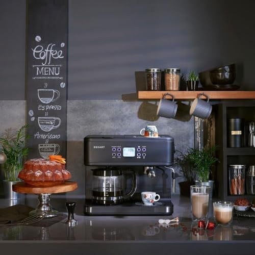 Dexart DX-1341 Home Barista 3-in-1 Filtre Kahve ve Espresso Makinesi, Siyah