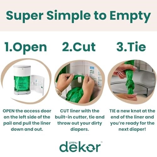 Diaper Dekor EKO Classic Bebek Bezi Kovası, Beyaz | SADECE Çevre Dostu Bebek Bezi Kovası%70 Geri Dönüştürülmüş Malzemelerden Yapılmıştır | Eller Serbest: Adım Bırakma - Tamamlandı | Uygun Maliyetli