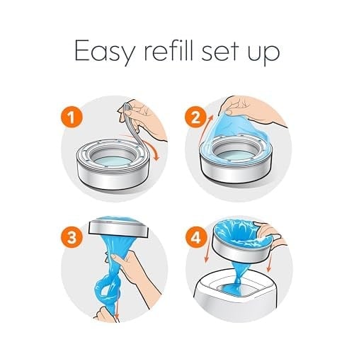 Diaper Genie Essentials Yuvarlak Yedek 8li Paket | 2560a Kadar Yenidoğan Bezi Tutar | Kokusuz Sürekli Film İçerir | Bebek Bezi Genie Komple ve İfade Kovaları ile Uyumlu