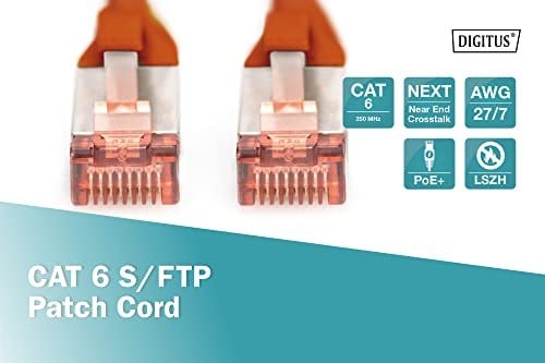 Digitus DK-1644-0025-R Cat.6 Patch Kablo, S-Ftp, Halogenfree, Awg 27/7, 0.25 Metre, Kırmızı Renk
