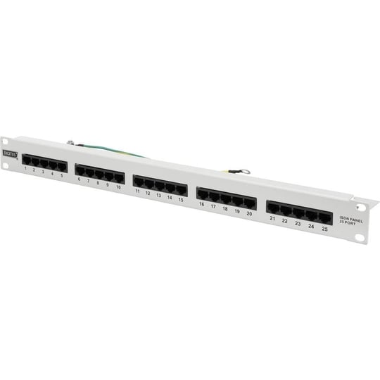 DIGITUS Professional Digitus DN-91411 24 Port 1U Rack Mount Patch Panel - Seçenekler: Cat 3 - Korumasız, Keystone - Korumalı, 25-Port...