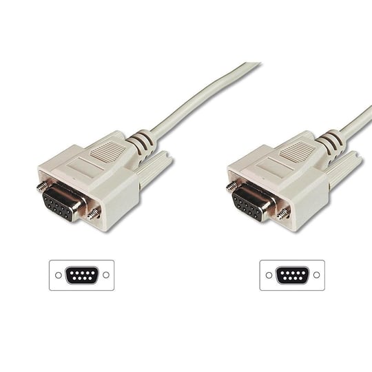 DIGITUS Serielles Anschluss-Kabel - D-Sub 9 zu D-Sub 9 - Buchse zu Buchse - 2.0m - RS-232 - RS-485 - Beige - Seçenekler: D-Sub 9 (Buchse / Buchse) - 2,0 m...