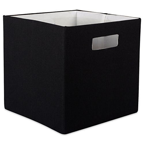 DII Katlanabilir Polyester Saklama Küpü, Katı, Hafif ve Dayanıklı, Küçük Kare, 28x28x28 cm, Siyah - Seçenekler: Small Square, 11x11x11