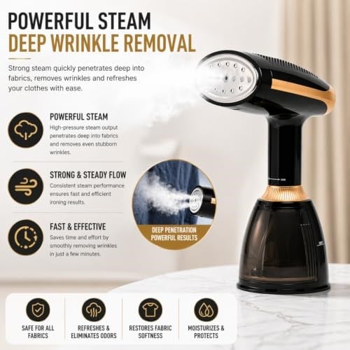 Dikey Buharlı Ütü, 1500W Güçlü Motorlu Hızlı Isınmalı 280 ml Geniş Su Hazneli 95 cm Kablolu Kırışıklık Giderici Tüm Kumaşlara Uygun Taşınabilir Ev Seyahat Tatil Kullanımı İçin Pratik Buharlı Ütü
