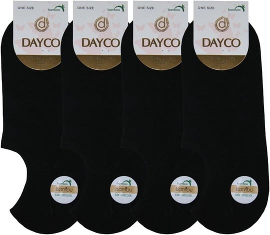 Dikişsiz Siyah Renk Kadın Bambu Sneakers Çorap (Görünmez Bambu Çorap) 4lü Paket - 35-38 - 570SYH