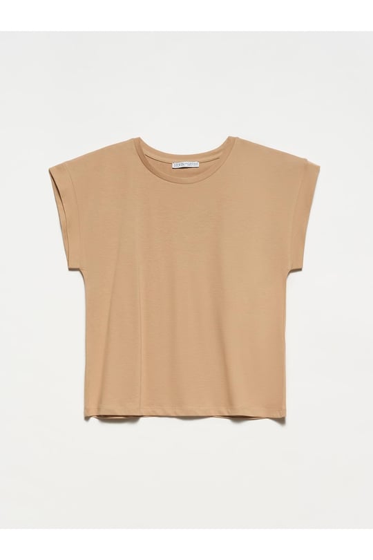 Dilvin Bisiklet Yaka T-shirt bej s