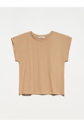 Dilvin Bisiklet Yaka T-shirt bej s