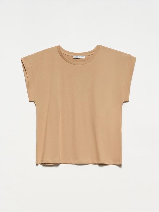 Dilvin Bisiklet Yaka T-shirt bej s
