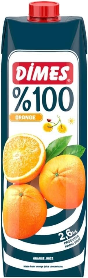 Dimes%100 Saf Portakal Suyu Tetrapak 1000 ml